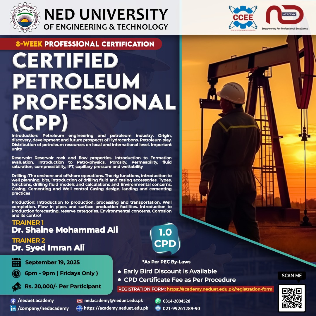 Certified Petroleum Professional (CPP) NED Academy CCEE CMPP PTMC